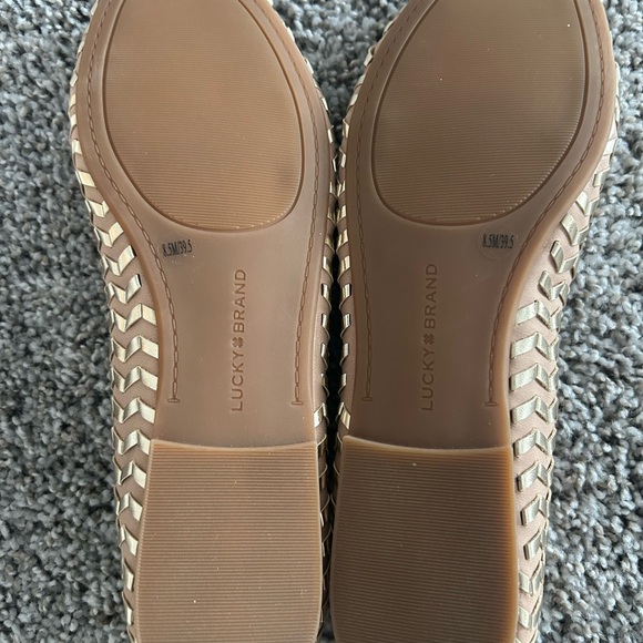 Lucky Brand Beige Woven Ballet Flats gold size 8.5 women’s - Picture 4 of 7